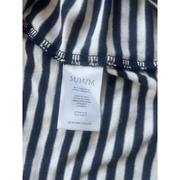 Cabi Boat Stripe Maxi Dress Medium Blue White Faux Wrap Nautical Strappy 5105 - Picture 7 of 9